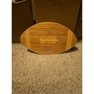 football-shaped cutting board and serving tray